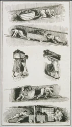 1843年より前の炭鉱の労働者（女性と子供を含む）